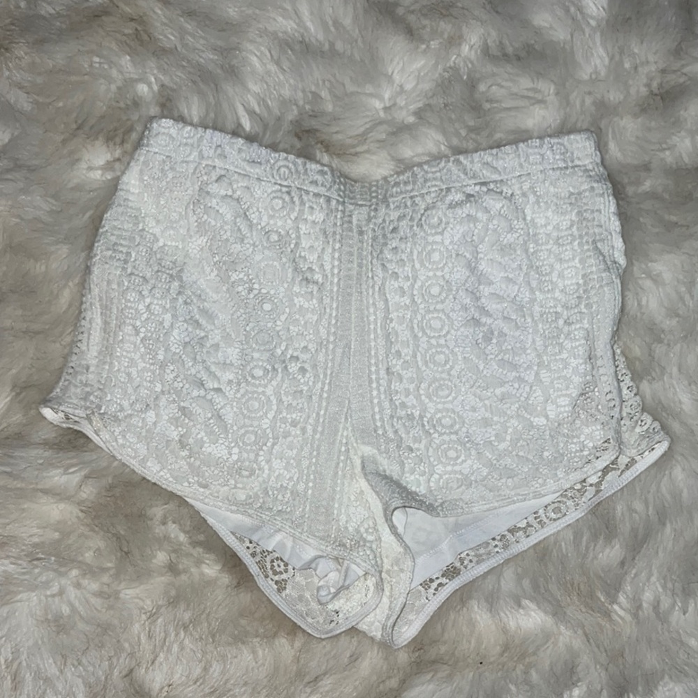 Express White Lace Shorts